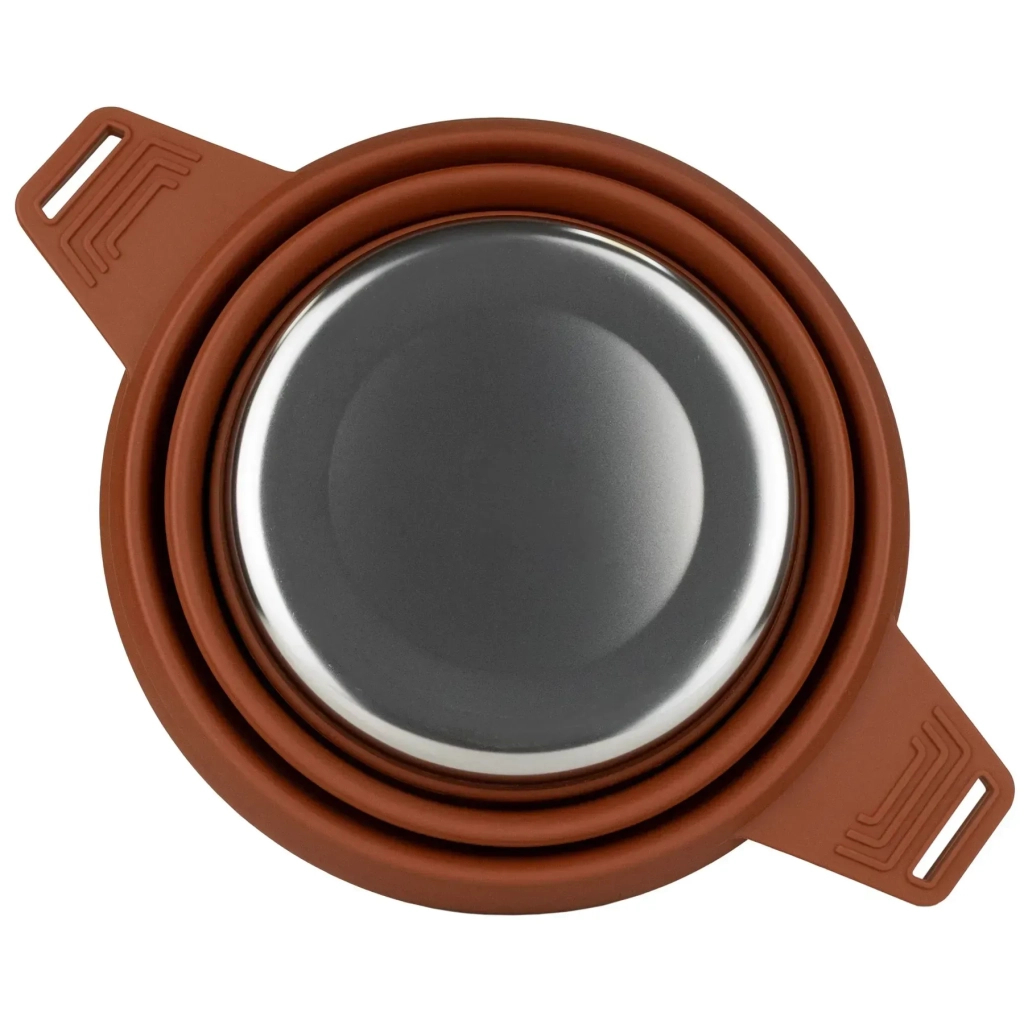 Котел туристичний Tribe Collapsible Pot 2,5 л силіконовий brown (T-FF-0025-brown) - зображення 5