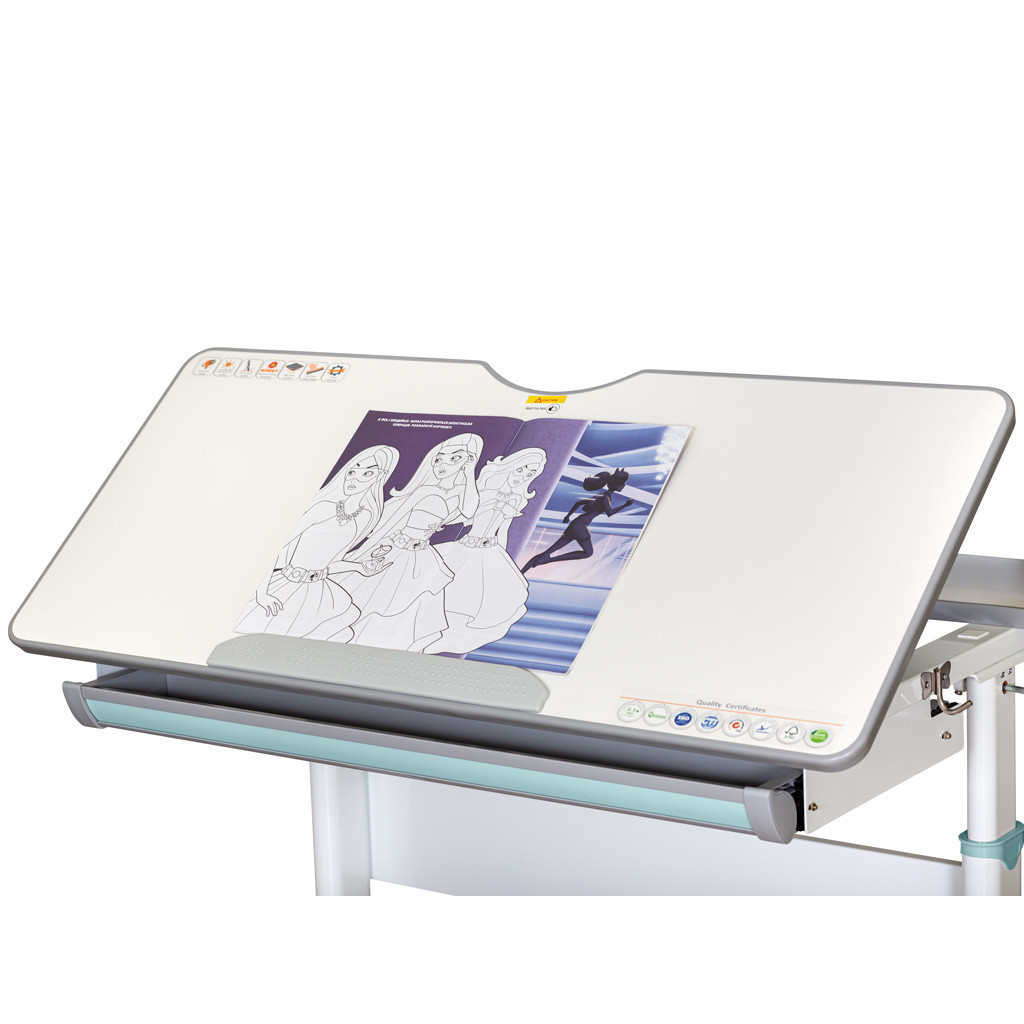 Парта Mealux Edmonton Multicolor Blue Lite (BD-610 W/MC + BL Lite) - зображення 7