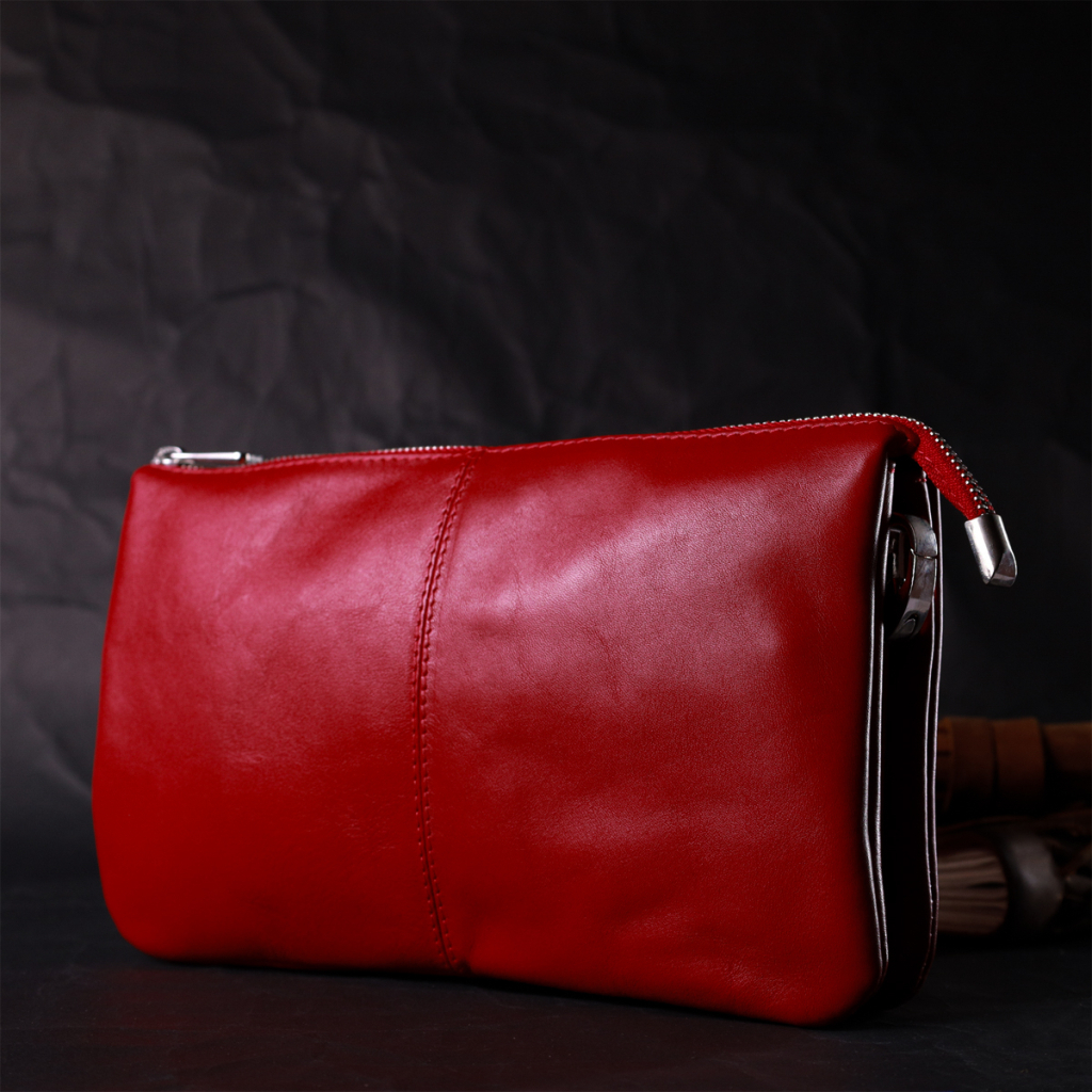 Сумка Grande Pelle З натуральної шкіри Червона (11670) - зображення 9