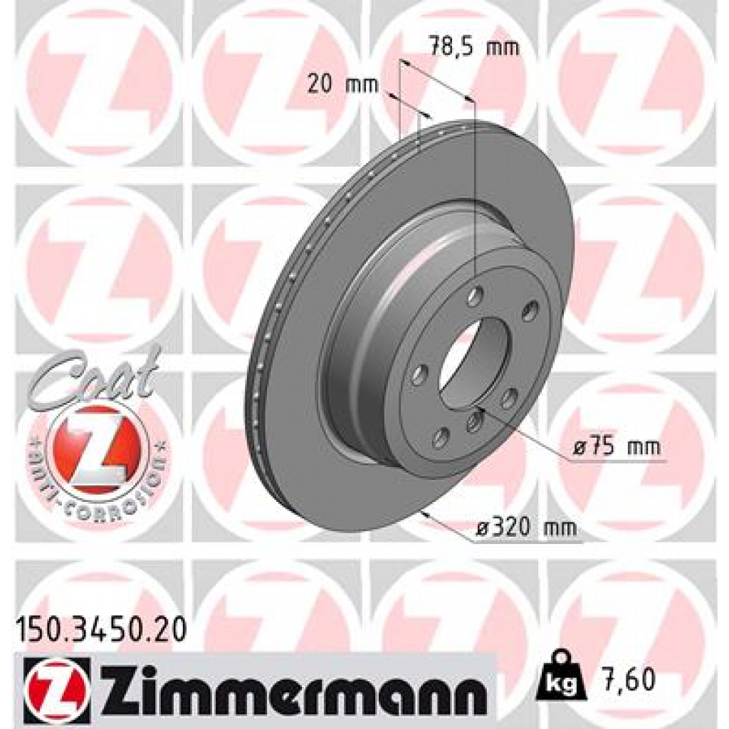 Гальмівний диск ZIMMERMANN 150.3450.20 - зображення 1