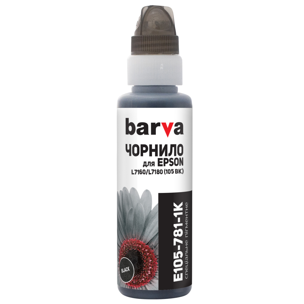 Чорнило Barva Epson 105 100 мл, black, флакон OneKey 1K, pigm. (E105-781-1K) - зображення 1