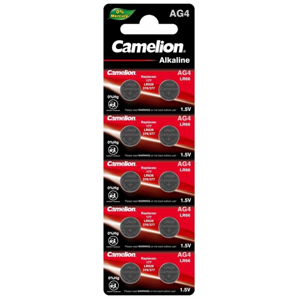 Батарейка Camelion AG4 / LR626 / LR66 / V4GA Alkaline * 10 (AG4-BP10) - зображення 1