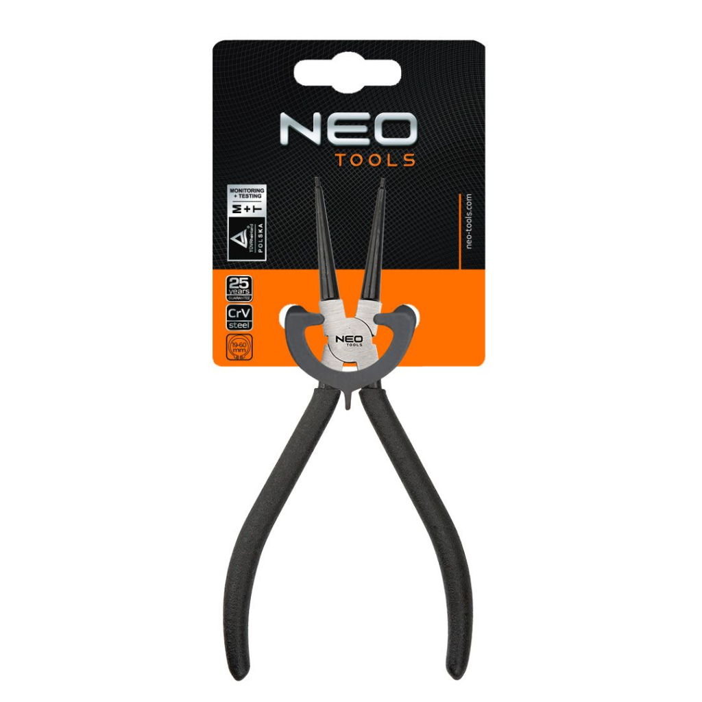 Щипці Neo Tools для стопорних кілець, внутрішні, прямі, діапазон 19-60 мм, CrV, 180 мм (01-043) - зображення 2