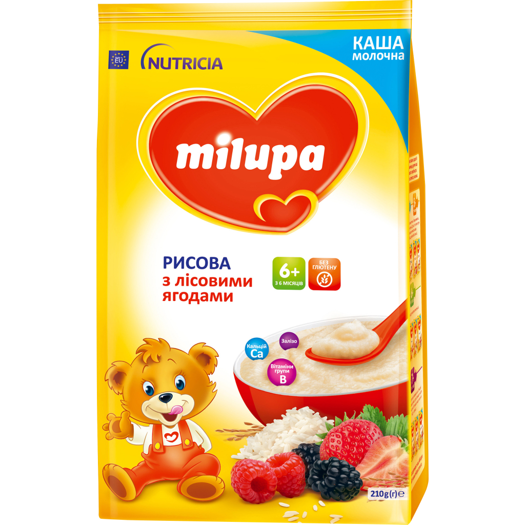Дитяча каша Milupa Рисова молочна з лісовими ягодами 210 г (5900852047459) - изображение 2