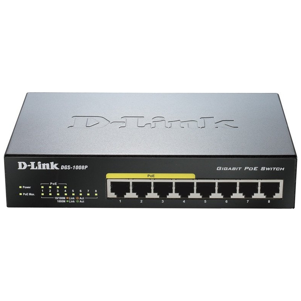 Комутатор мережевий D-Link DGS-1008P - зображення 1