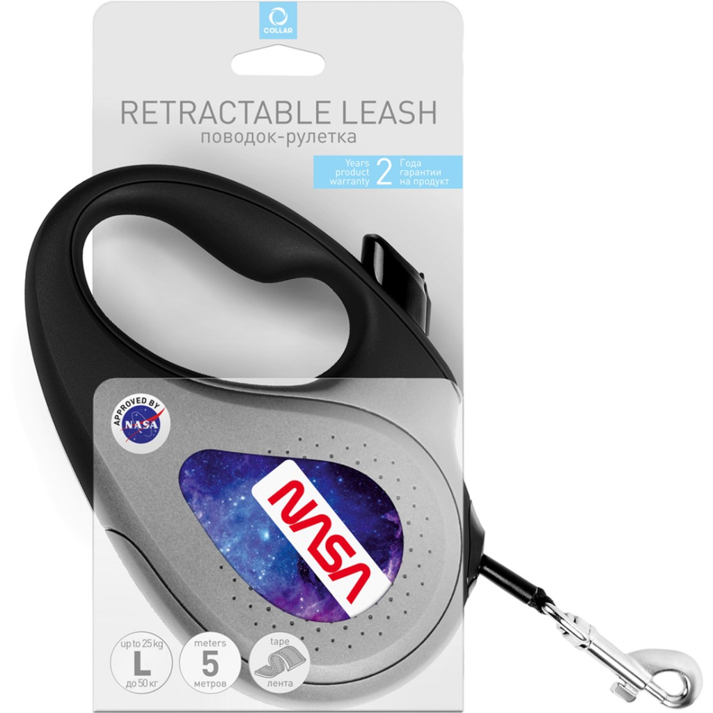 Повідець для собак WAUDOG R-leash NASA21 світловідбиваюча стрічка XS 3 м (8123-0148-01) - изображение 2