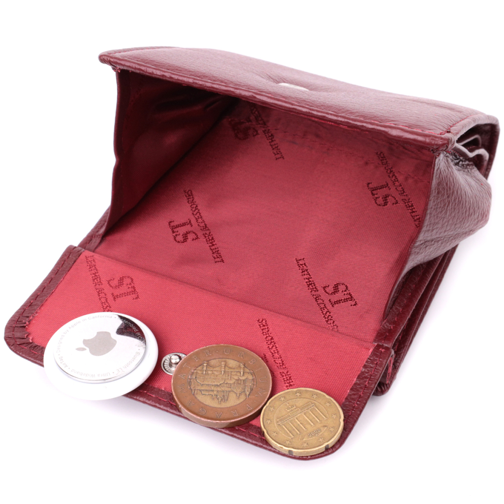 Гаманець ST Leather З натуральної шкіри Бордовий (22544) - зображення 7