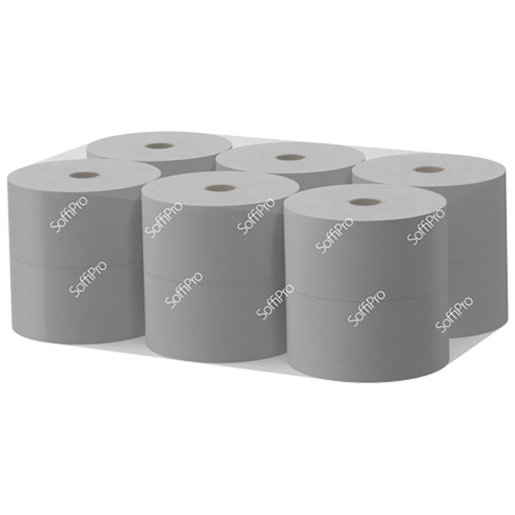 Туалетний папір SoffiPRO Basic макулатурний 180 м 1 шар 12 рулонів (4820003834565) - зображення 1