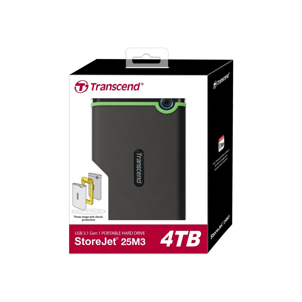 Зовнішній жорсткий диск 2.5" 4TB Transcend (TS4TSJ25M3S) - зображення 3