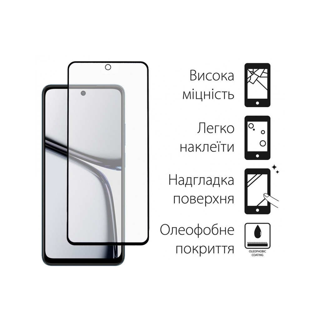 Скло захисне Dengos Full Glue Realme C65 (black) (TGFG-362) - зображення 2