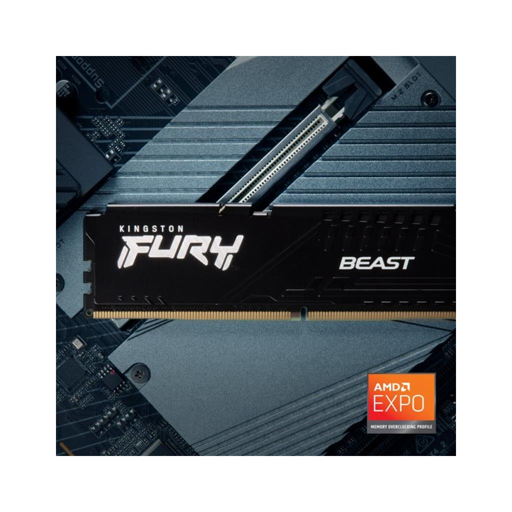 Модуль пам'яті для комп'ютера DDR5 64GB (2x32GB) 5600 MHz Fury Beast Black Kingston Fury (ex.HyperX) (KF556C36BBE2K2-64) - изображение 11