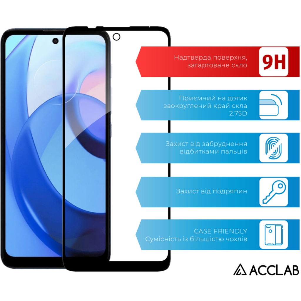 Скло захисне ACCLAB Full Glue MOTO E30/E40 Black (1283126545788) - зображення 3