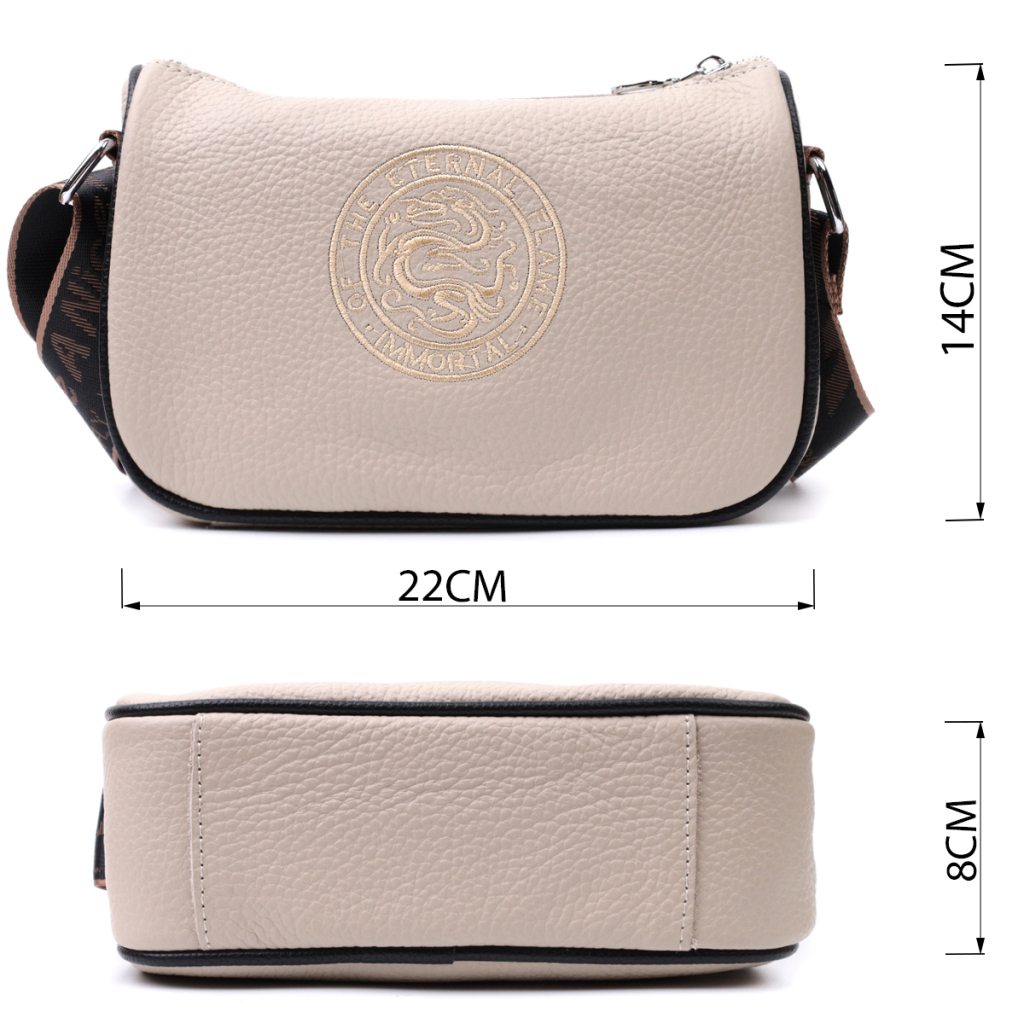 Сумка Vintage Жіноча з вишивкою на лицьовій стороні з натуральної шкіри Бежева (22625) - зображення 3