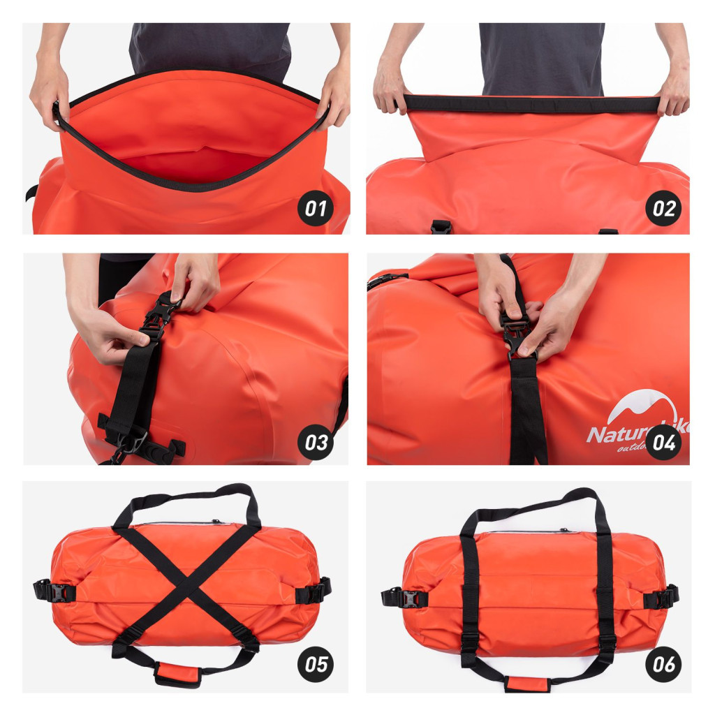 Дорожня сумка Naturehike баул водонепроникний NH20FSB03 120 л червона (6927595744345) - зображення 3