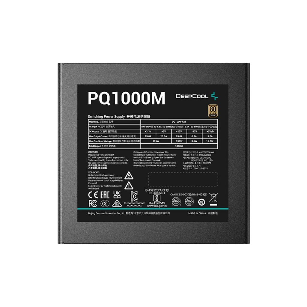 Блок живлення Deepcool 1000W PQ1000M (R-PQA00M-FA0B-EU) - зображення 3