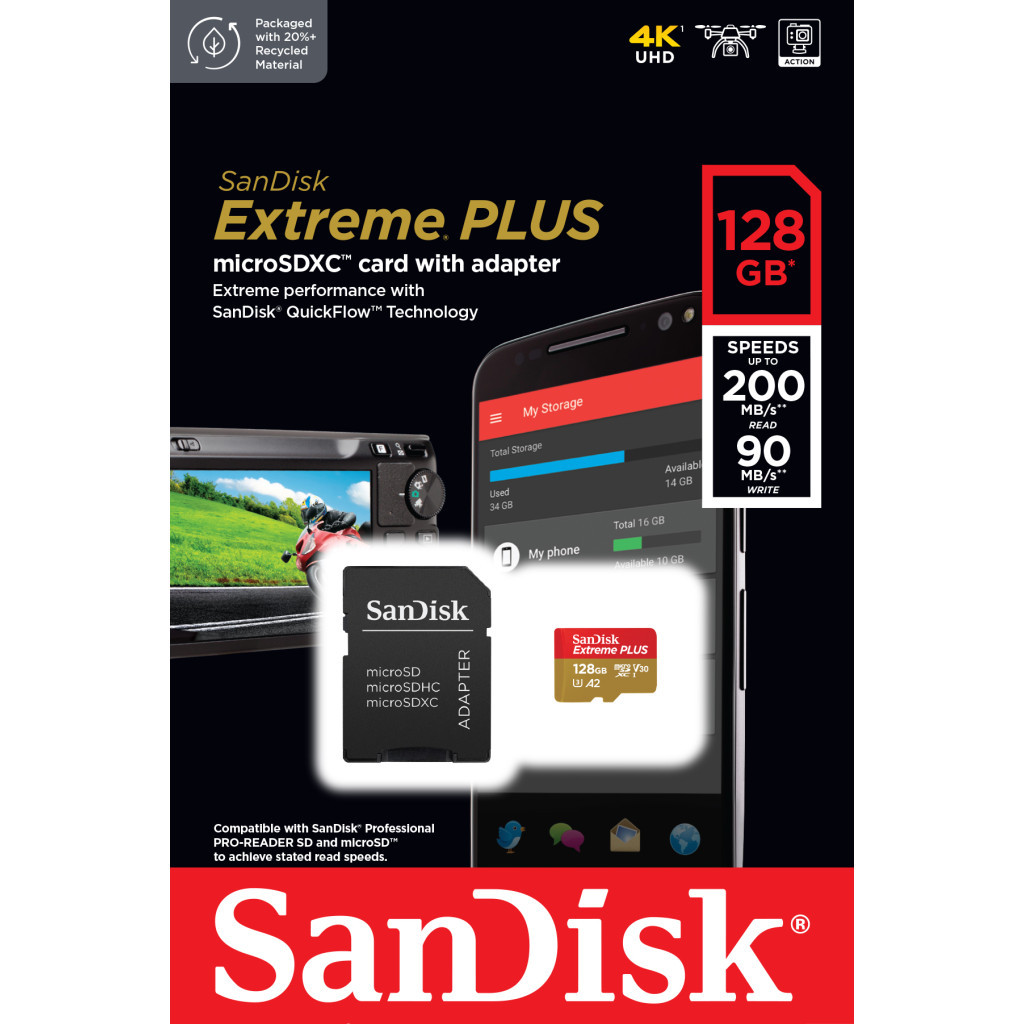 Карта пам'яті SanDisk 128GB microSD class 10 V30 Extreme PLUS (SDSQXBD-128G-GN6MA) - зображення 5