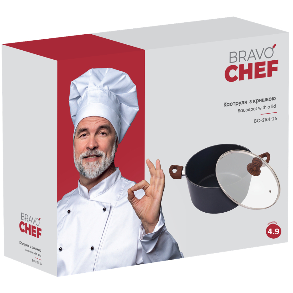 Каструля Bravo Chef Класична 4.9 л (BC-2101-26) - зображення 6