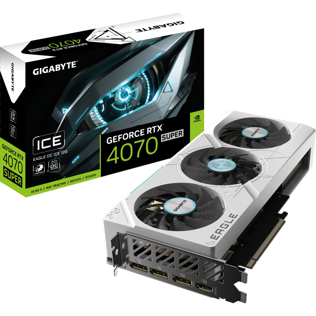 Відеокарта GIGABYTE GeForce RTX4070 SUPER 12Gb EAGLE OC ICE (GV-N407SEAGLEOC ICE-12GD) - зображення 9