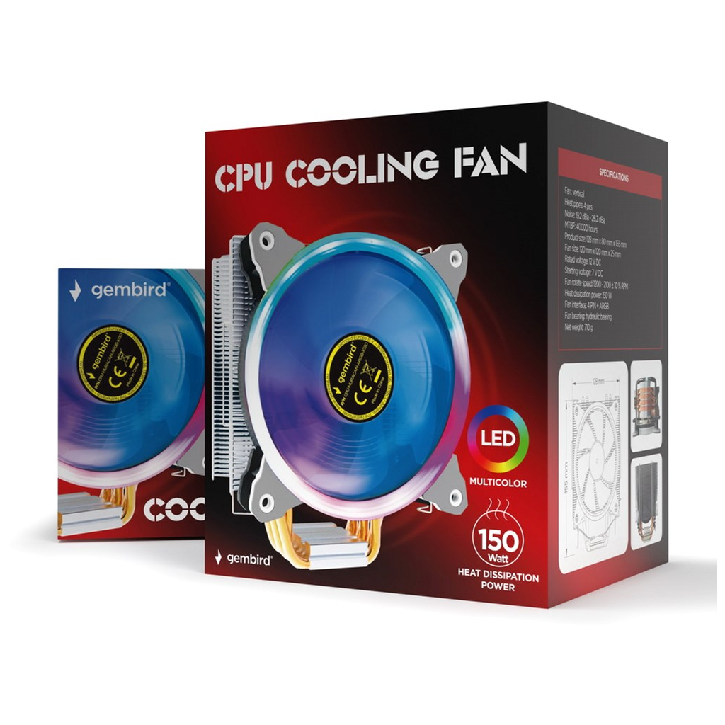 Кулер до процесора Gembird CPU-HURACAN-ARGB-X130 - зображення 6