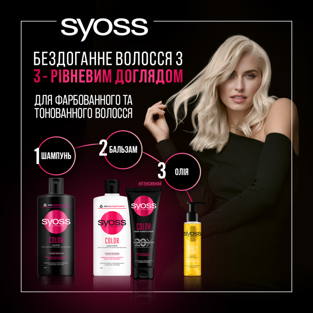Кондиціонер для волосся Syoss Color Інтенсивний з олією камелії для фарбованого та тонованого волосся 250 мл (9000101665628) - изображение 5