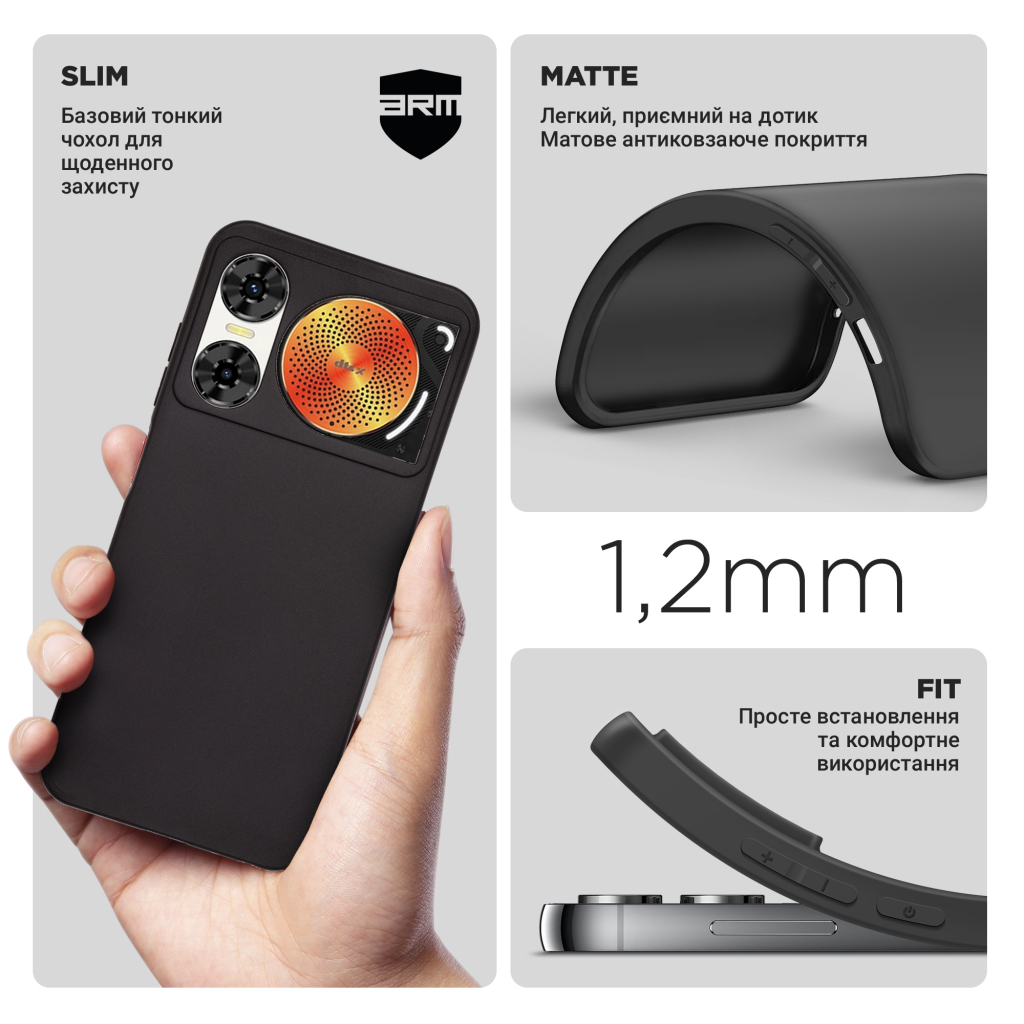 Чохол до мобільного телефона Armorstandart Matte Slim Fit ZTE Nubia Music 2 Black (ARM83654) - зображення 3
