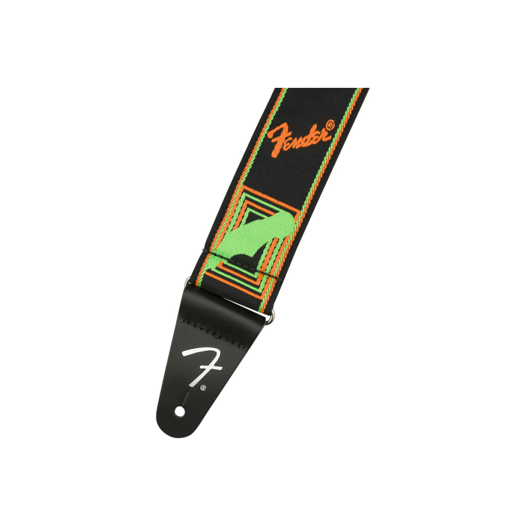 Ремінь для гітари Fender Strap 2" Neon Monogrammed Green Orange (232339) - зображення 2
