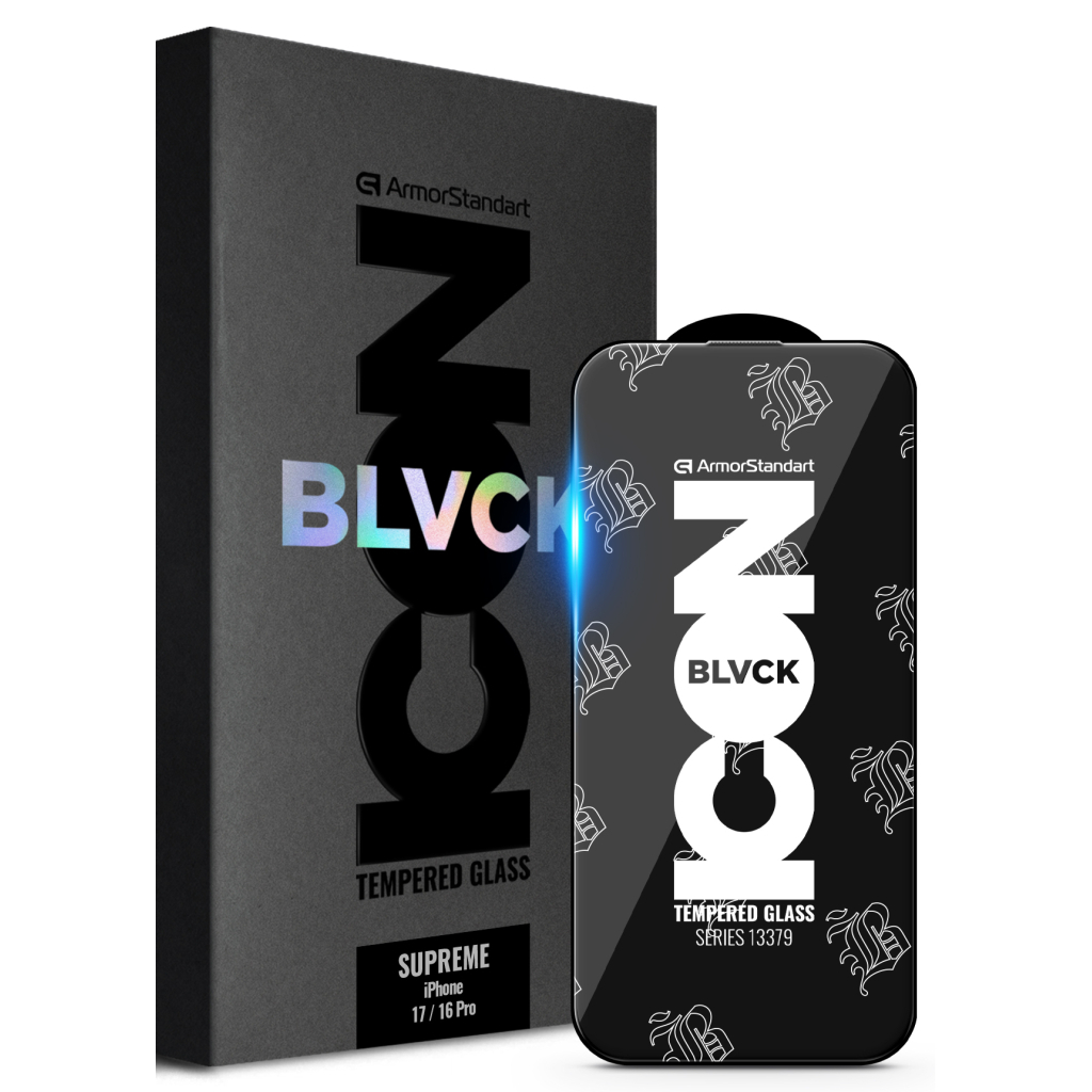 Скло захисне Armorstandart Supreme Black Icon Apple iPhone 17 / 16 Pro (ARM86399) - зображення 1