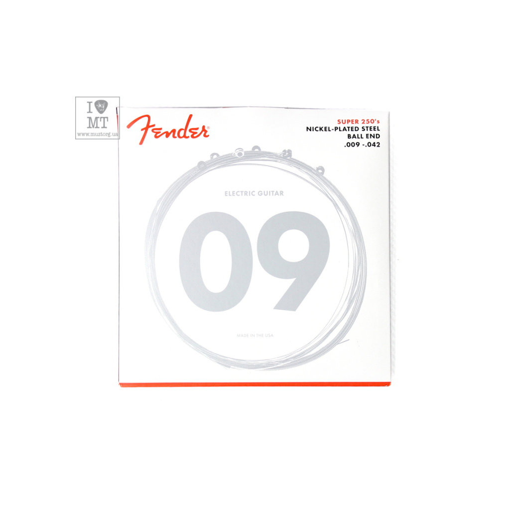 Струни для гітари Fender 250L Nickel-Plated Steel Guitar Strings (09-42) (A009834) - зображення 1