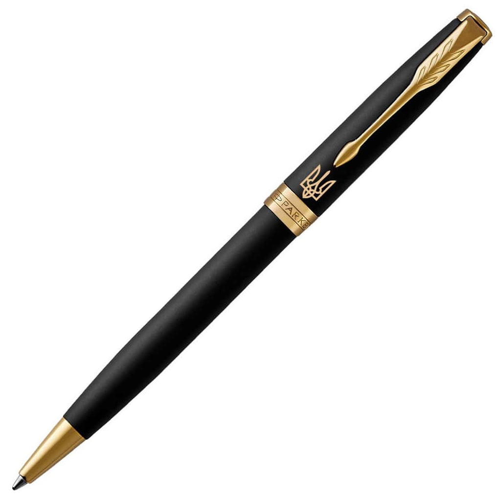 Ручка кулькова Parker SONNET 17 UKRAINE Matte Black Lacquer GT BP Трезубец (84832_T001y) - зображення 3