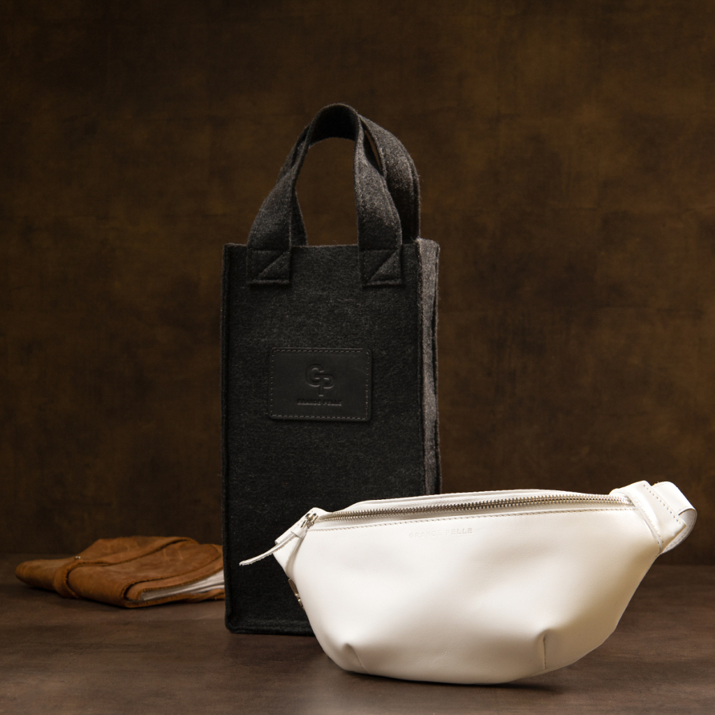 Сумка Grande Pelle Шкіряна на пояс Біла (11356) - зображення 9