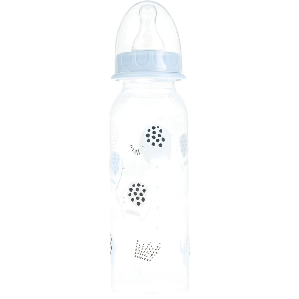 Пляшечка для годування Baby-Nova пластикова Decoration Blue 240 мл (3960065) - зображення 1