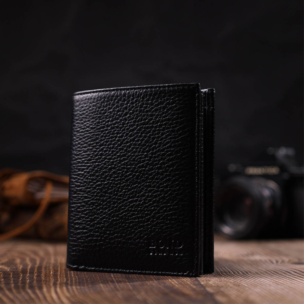 Гаманець Bond Accessories З натуральної шкіри Чорний (21988) - зображення 9