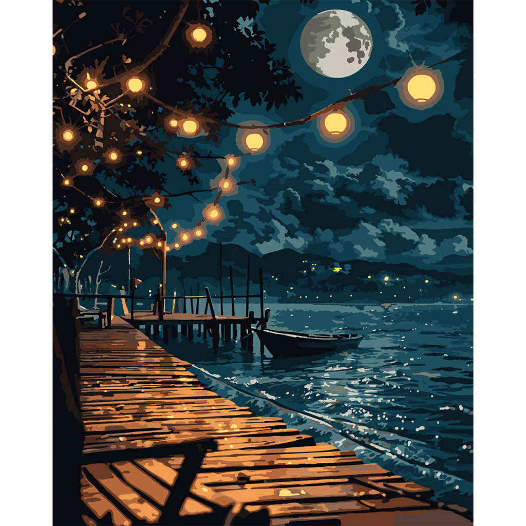 Картина по номерам Santi Сяйво над водою, 40*50см, LED (955091) - зображення 1