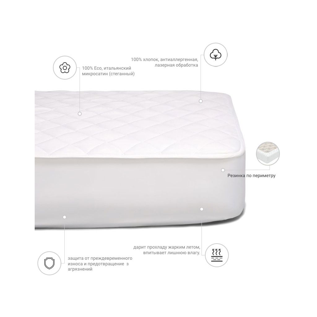 Наматрацник MirSon антиалергенний Стандарт Eco 221 120x200 см (2200000376404) - зображення 3