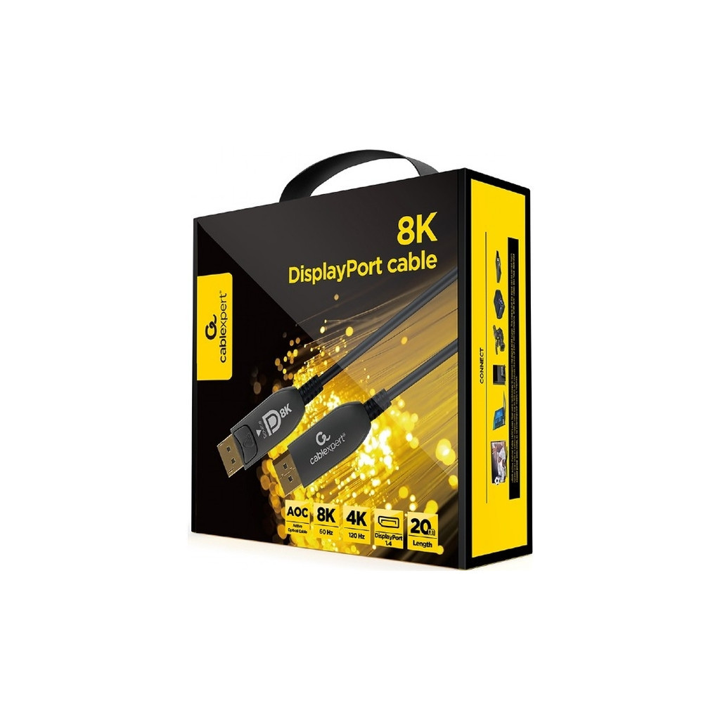 Кабель мультимедійний DisplayPort to DisplayPort 5.0m V.1.4 8K 60Hz/4K 120Hz Optic (AOC) Cablexpert (CC-DP8K-AOC-5M) - зображення 3