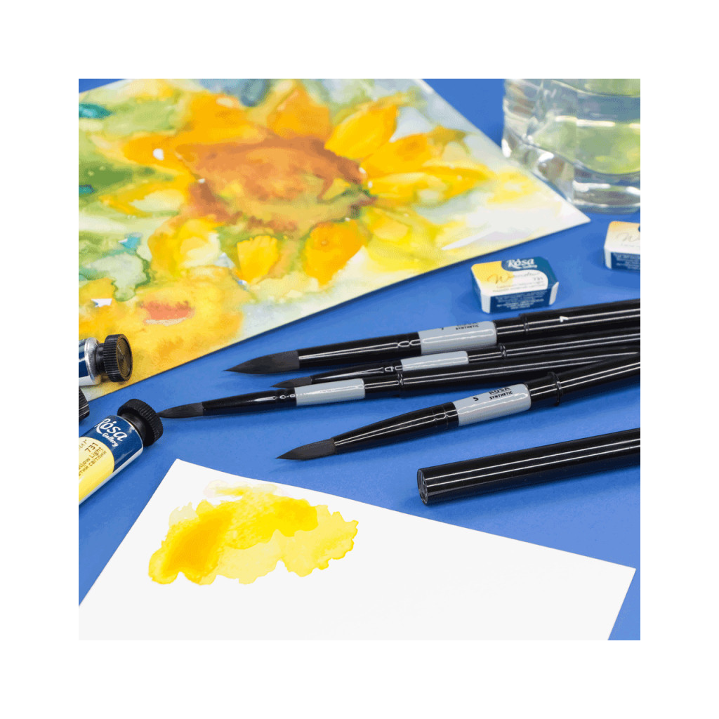 Пензлик для малювання Rosa Синтетика кругла, TRAVEL BRUSH, STREAM 158, № 2 (4823098530084) - изображение 5