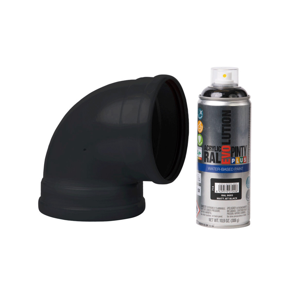 Фарба-аерозоль Pintyplus на водній основі Evolution Ral 9005, Чорний, матовий, 400 мл (8429576272406) - зображення 2