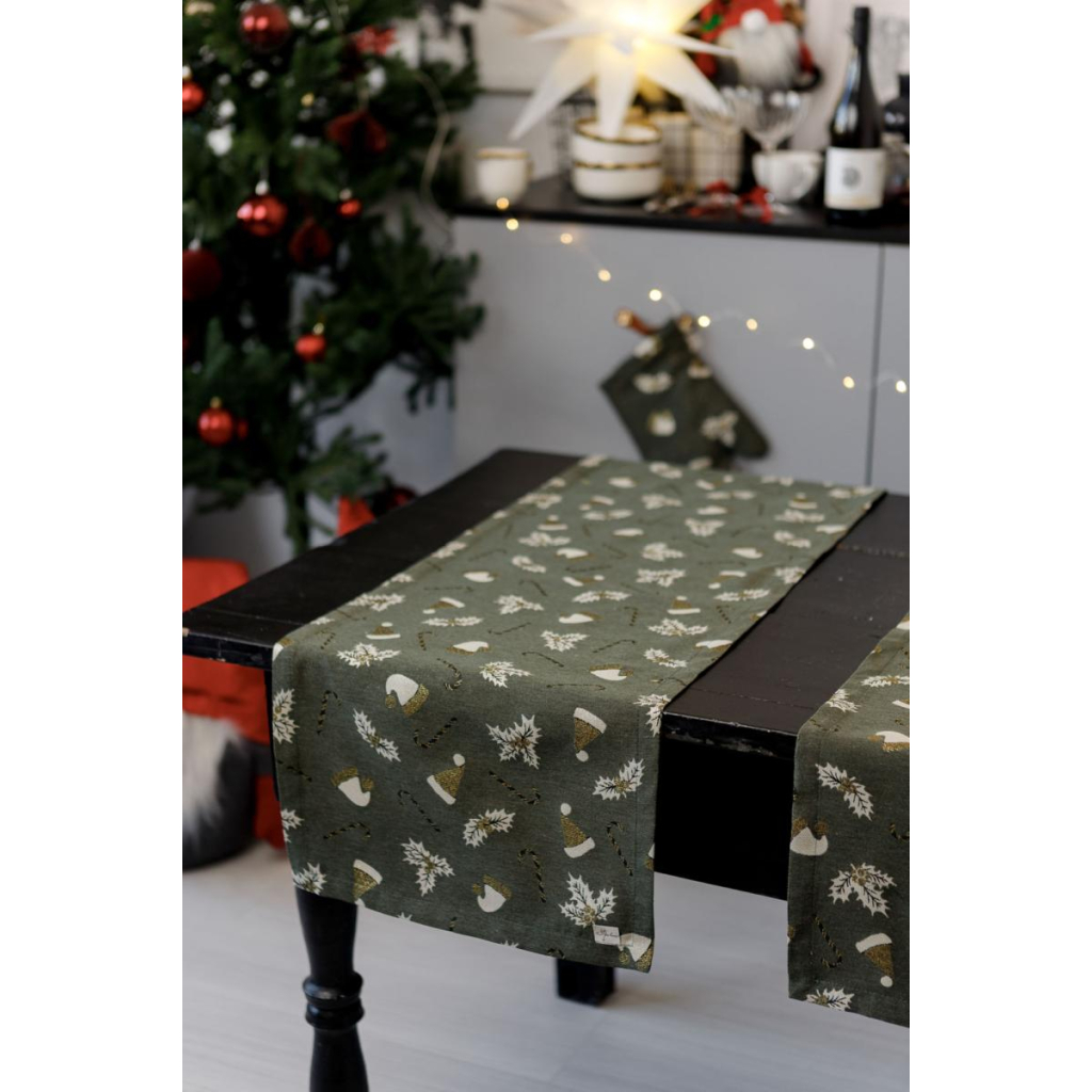 Доріжка на стіл Прованс Шапочки на зеленому 40х140 см (036820) - зображення 5