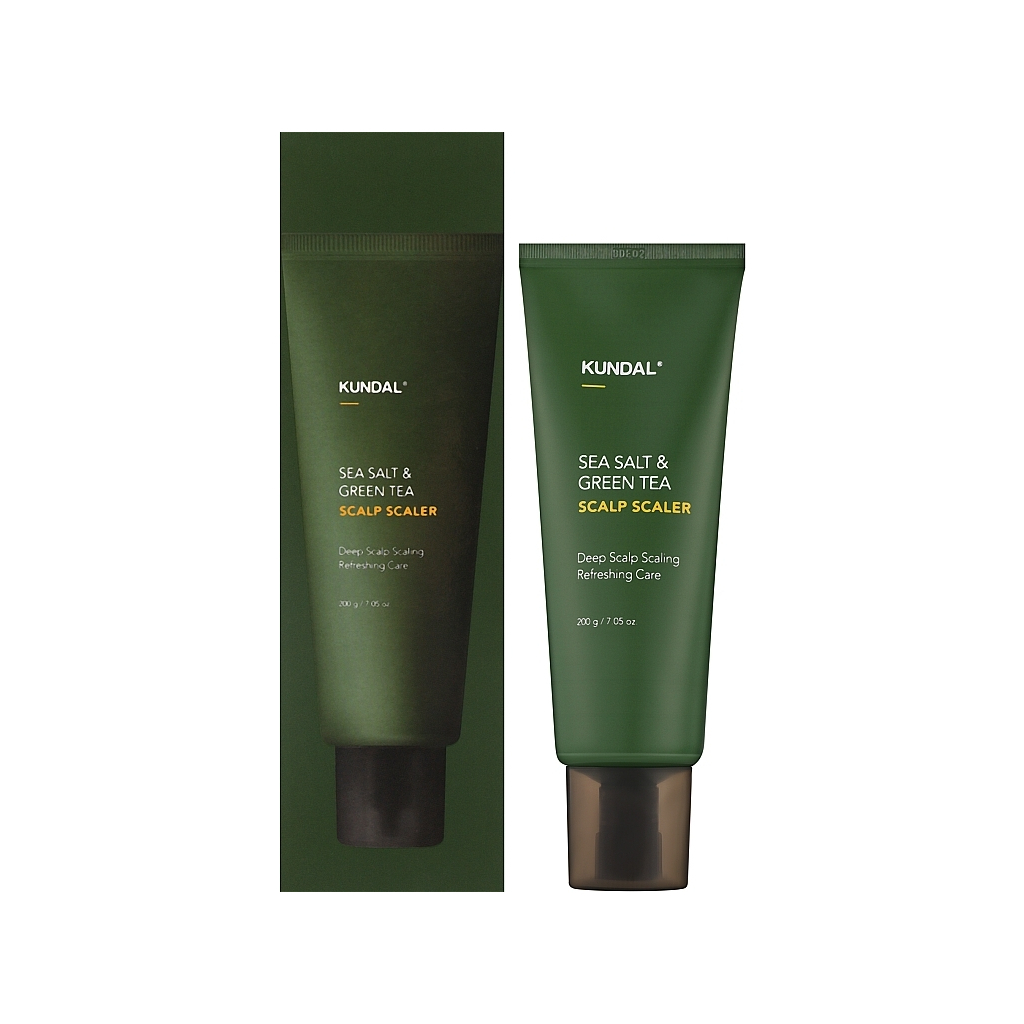 Скраб для шкіри голови Kundal Sea Salt & Green Tea Scalp Scaler Herb Mint 200 г (8809809420659) - изображение 1