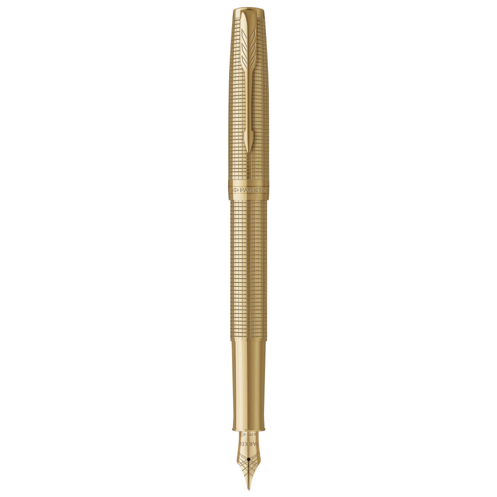 Ручка пір'яна Parker SONNET 17 SE Cisele Gold GT FP18 F + бархатний чохол (68 611) - зображення 1