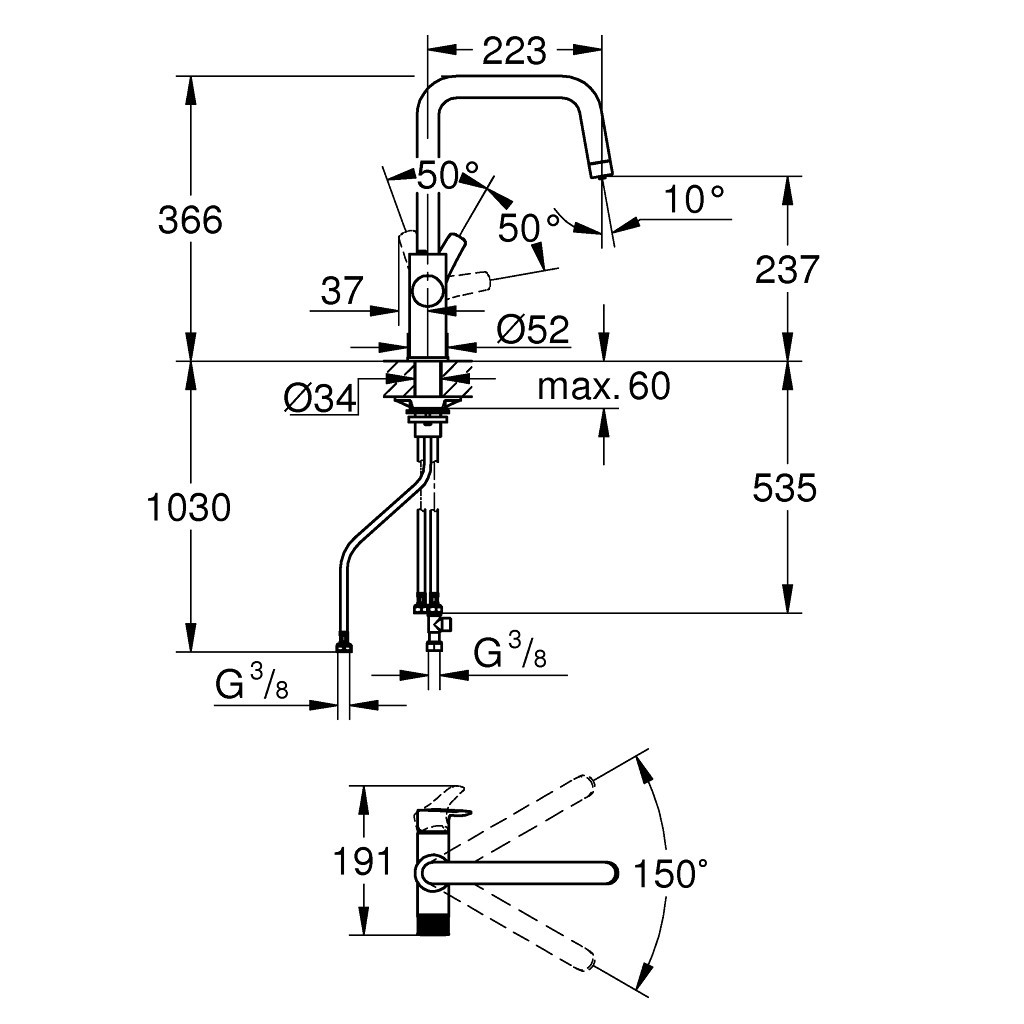 Змішувач Grohe Blue Pure Eurosmart (30583000) - зображення 3