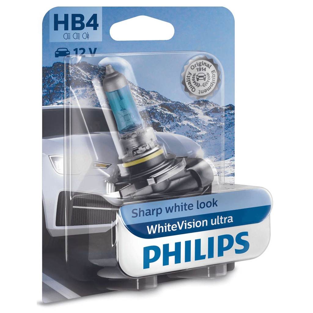 Автолампа Philips HB4 WhiteVision Ultra +60%, 4200K, 1шт/блістер (9006WVUB1) - зображення 1