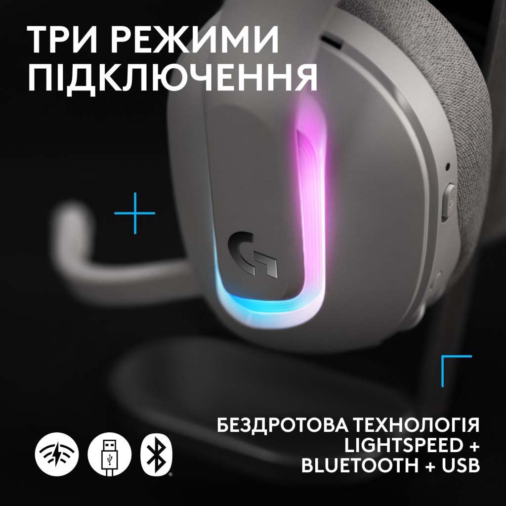 Навушники Logitech G522 Lightspeed Wireless Gaming Headset White (981-001550) - зображення 7