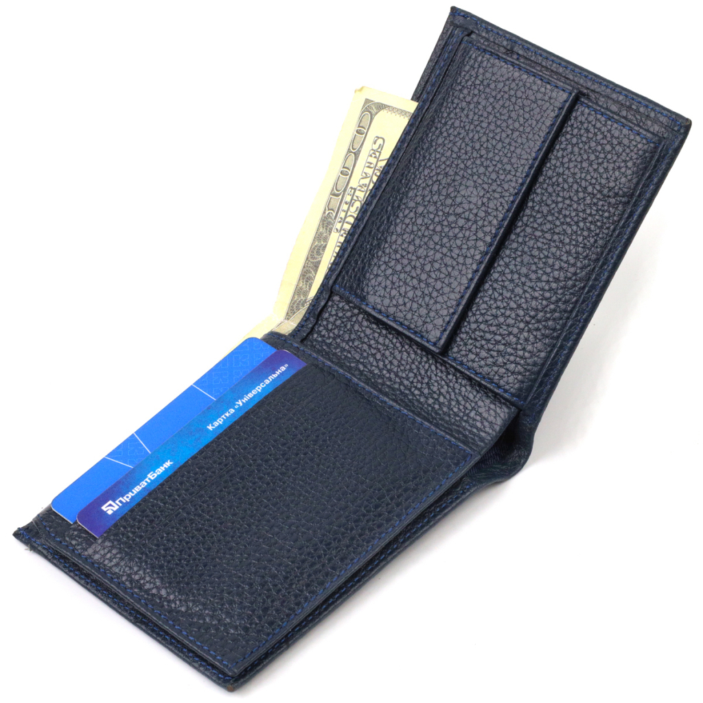 Портмоне Canpellini З натуральної шкіри флотар Синє (21787) - зображення 5