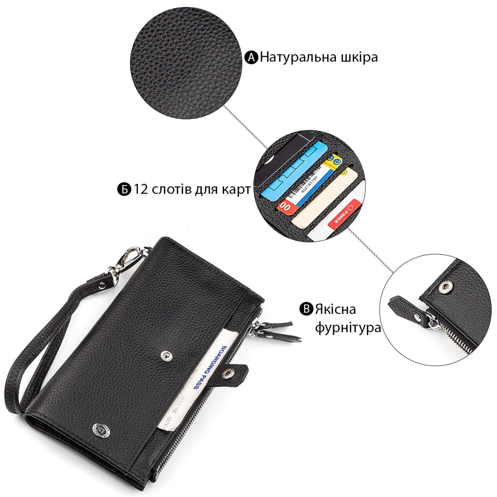 Гаманець ST Leather Чорний (18383) - зображення 4
