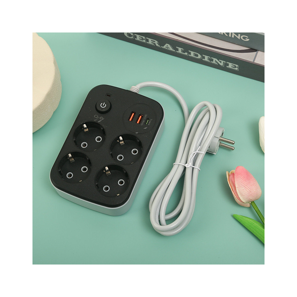 Мережевий фільтр живлення XoKo XK-SP-4-2-1-BK - зображення 2