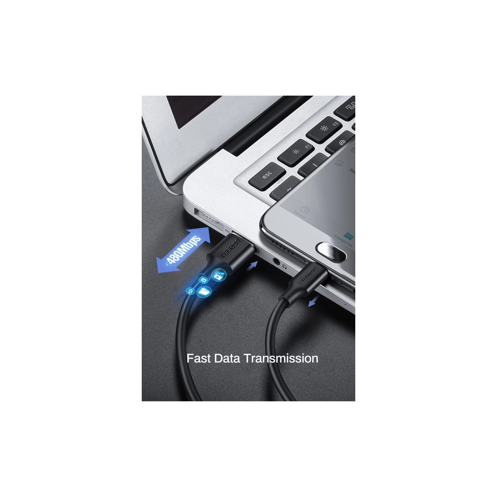 Дата кабель USB 2.0 AM to Micro 5P 0.25m 2A US289 black Ugreen (60134) - picture 7