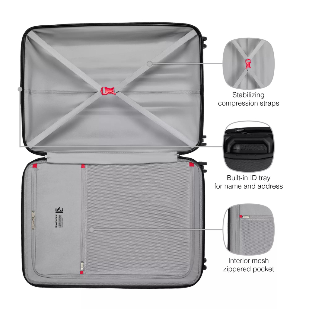 Валіза Wenger Prymo, велика, пластик, 4 колеса, чорна (612538) - зображення 6