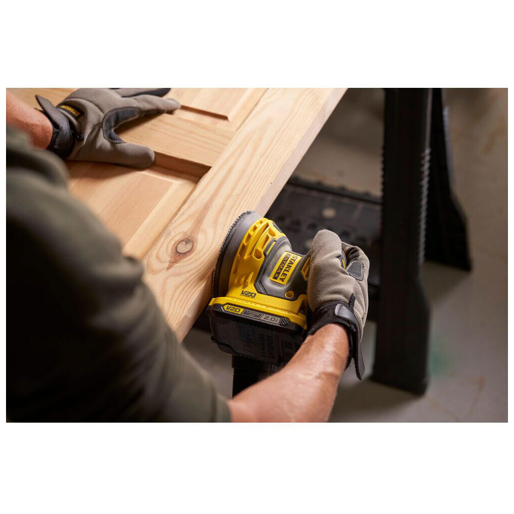 Шліфувальна машина Stanley ексцентрикова акумуляторна FatMax, безщіткова, Li-Ion 18В, 2Ah, 125 мм, 12000 об/хв (SFMCW220D1S) - зображення 8