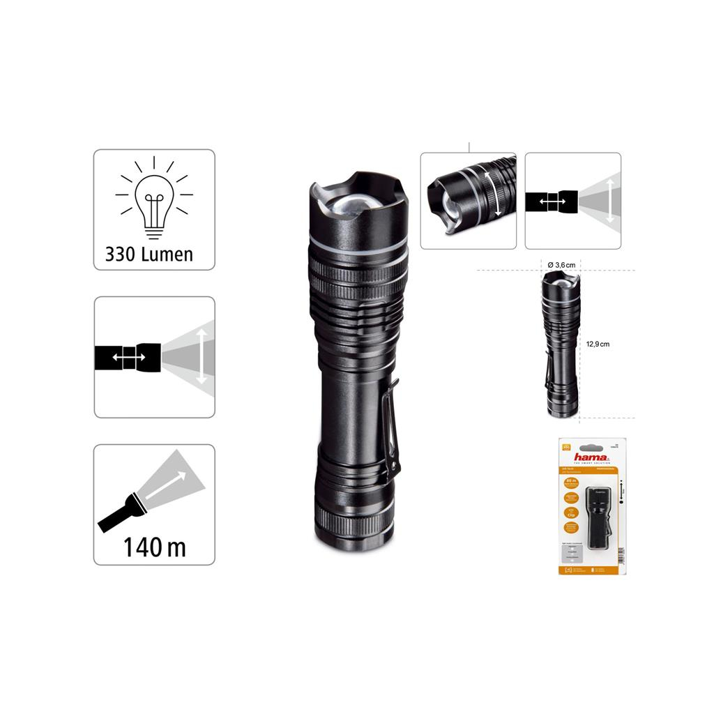 Ліхтар Hama PRO 3 LED L330 Black (00136672) - зображення 2